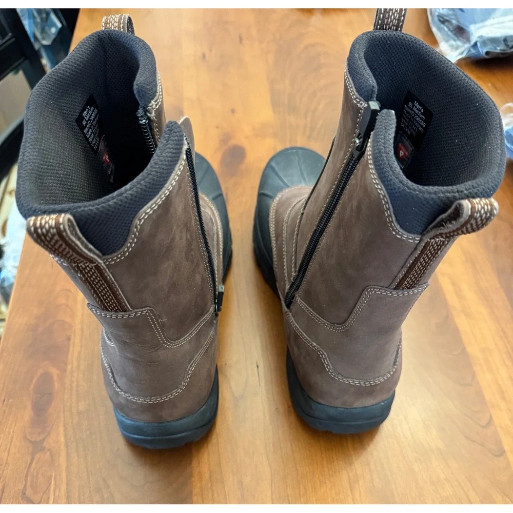LL Bean Storm Chaser Side Zip Boots Mens 9.5 Brown Waterproof Primaloft 290588